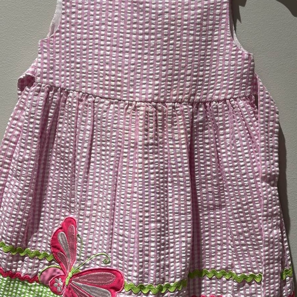 Pink Butterfly Kids Casual Dress